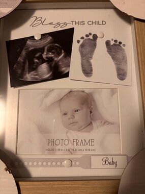 Bless This Child Baby Photo Frame in White